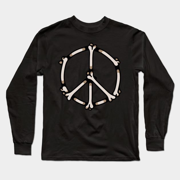 Peace bones Long Sleeve T-Shirt by Bojes Art